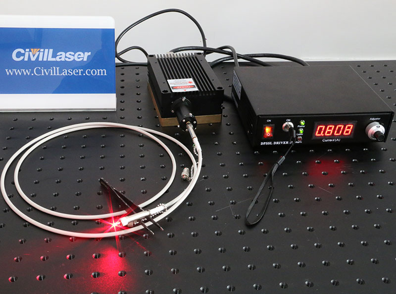 633nm 3000mW Red Fiber Coupled Laser CW/TTL/Analog